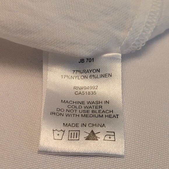 Patrizia Luca White Blouse with Zipper, Women's Large - Picture 3 of 4